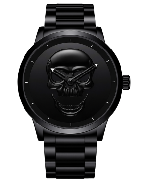 Moška ura Skull Head Črna